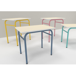 TABLE AXIS 1 PERSONNE 50*70 T4 VERT D'EAU - PLATEAU SERINGA - CHANT ABS BLANC